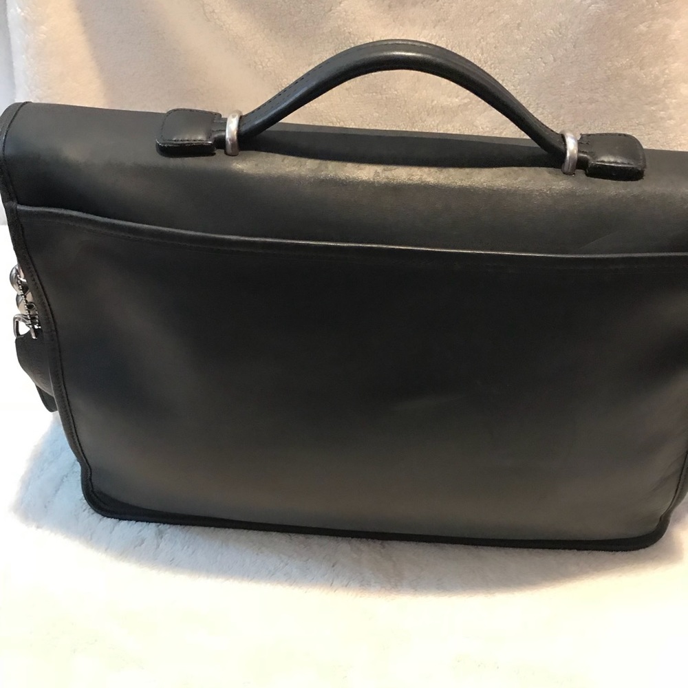 Coach Black Leather Briefcase with Silver Hardware - Picture 2 of 8